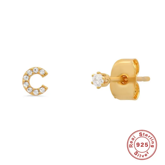 Initial Stud Earrings