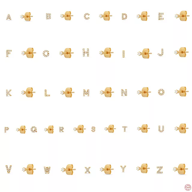 Initial Stud Earrings
