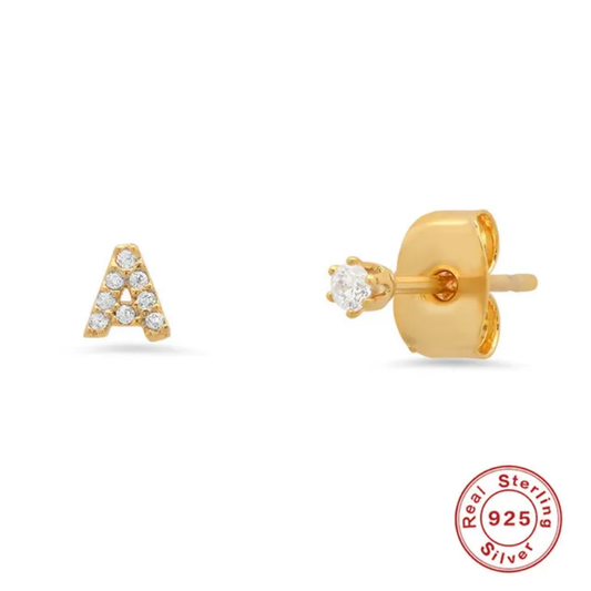 Initial Stud Earrings
